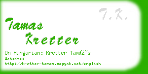 tamas kretter business card